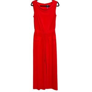 Vince Camuto Cowl Neck Orange Jumpsuit Sleeveless Pocket Front Women's P Small